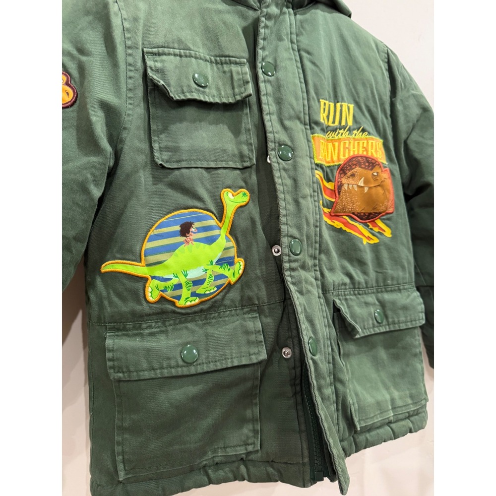 Disney Store The Good Dinosaur Arlo Green Hooded Field Jacket Kids Size 5/6 - Picture 2 of 7